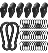100Pcs 2.4" Carabiner Clip Spring Snap Hook, M6 2-3/8 Inch Heavy Duty Black Small Carabiner, Quic...