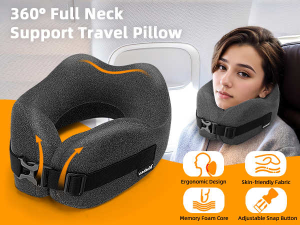 Neck Pillow Airplane Travel Set Pure Memory Foam Travel Neck Plane for Long Flights Essentials