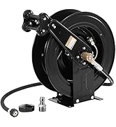 FIXFANS High Pressure Washer Hose Reel for Water/Air/Oil, 3/8