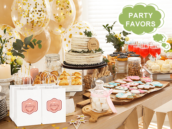 party gift bags white