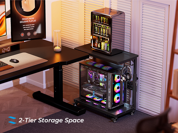 2 tier pc cart