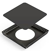 Cyimi Square Pie Pan Nonstick Tart Pan With Removable Bottom Heavy Duty Carbon Steel Fluted Quich...