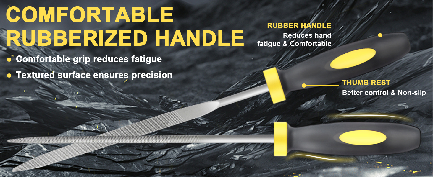 Small Steel File with Ergonomic Handle