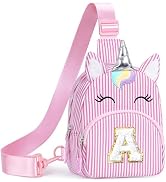 YOOLIFE Birthday Gifts for 2 3 4 5 6 7 8 Year Old Girls, Small Sling Bag Initial Fanny Pack for G...