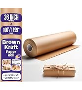 Brown Kraft Paper Roll | Bulletin Board Paper Roll | 36 Inch X 100 Ft | for Packing Paper, Constr...