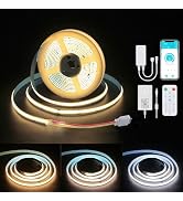 ALITOVE 24V COB LED Light Strip White CCT Tunable CRI>90 High Density LED Strip Light Kit with AP...