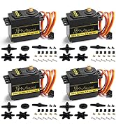 Miuzei MG996R 55g Metal Gear Torque Digital Servo Motor for RC Helicopter Car Boat Robot (4 Pack)
