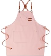 AFUN Chef Aprons for Women Men with Oversized Pockets, 12-Ounce Cotton Canvas Cross Back Water Re...