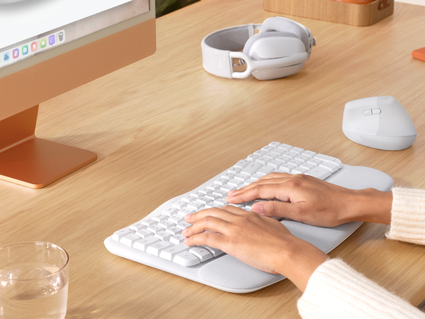 Logitech Wave Keys for Mac Wireless Ergonomic Keyboard with Cushioned Palm Rest
