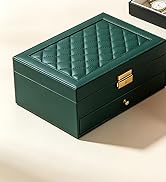 GUOER Jewelry Box for Women Girl Wife - Large PU Leather Jewelry Organizer Storage Case with Two ...
