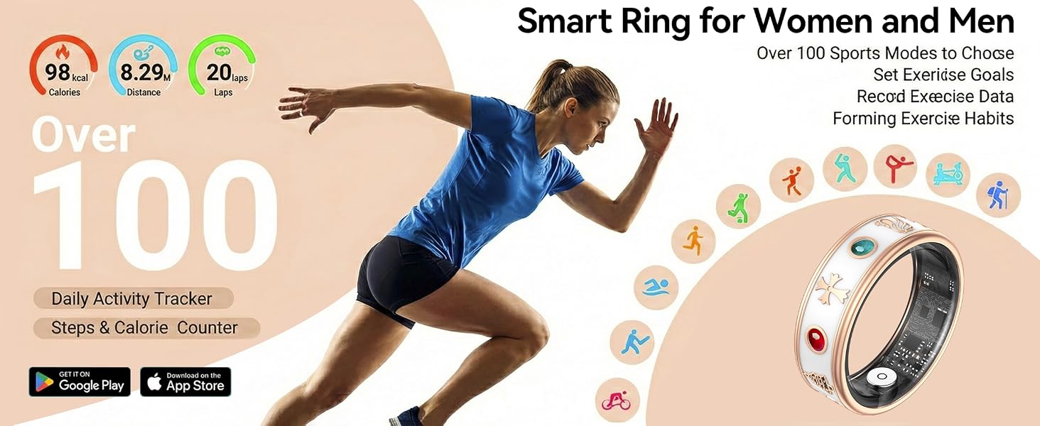 step counter for walking & fitness ring