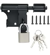 Alise 4 Inch Gate Latch Slide Bolt with Padlock Hole and Lock Gate Locks for Outdoor Fence Gate f...