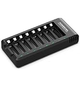 POWEROWL 8 Bay AA AAA Battery Charger, USB High-Speed Charging, Independent Slot, for Ni-MH Ni-CD...