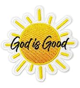 God is Good Patch-3 Inches Iron On/Sew On Embroidered Applique Patch, Christian Embroidery Patche...