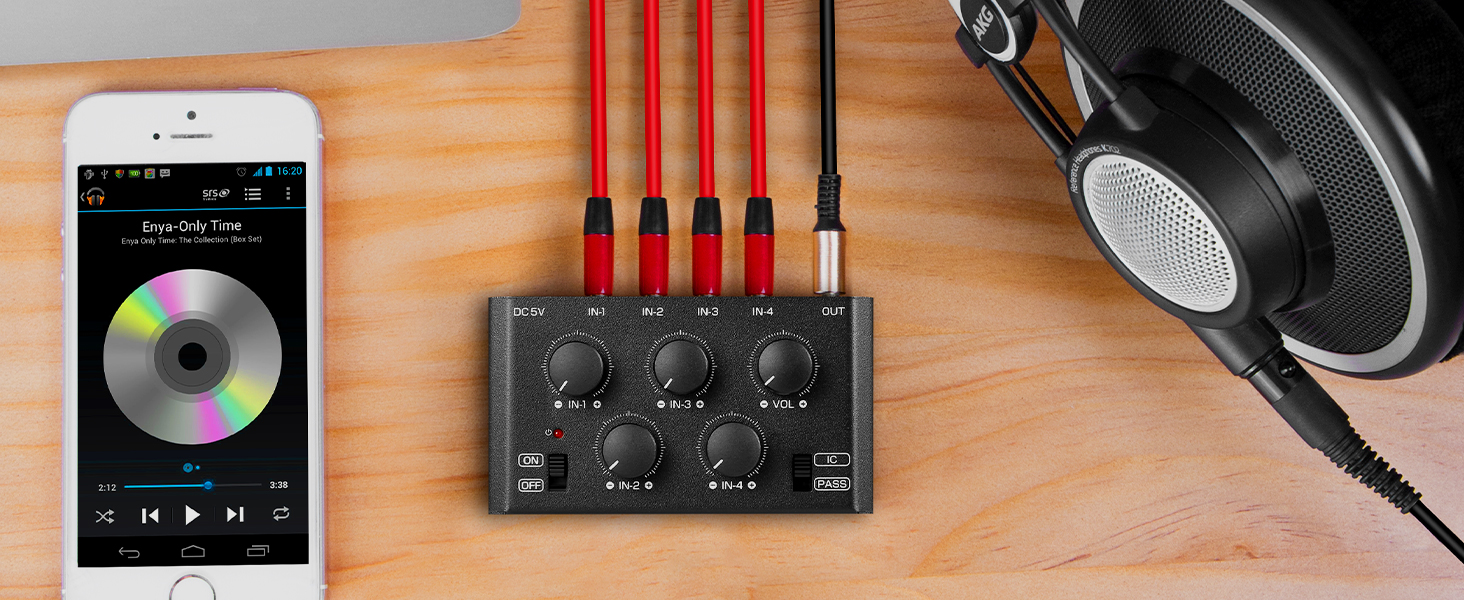 Mini Stereo 4-Channel Audio Mixer