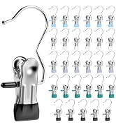 Senbowe 30 Pack Heavy Duty Clothes Pins, Boot Hangers for Closet, Laundry Hook Hanging Clips Clam...