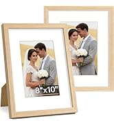 Vittanly 8x10 Picture Frame Set of 2, Solid Wood Frame for Wall or Tabletop, Display Photo 5x7 wi...