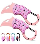 GUANYISTO 2 Pack Small Pocket Knife for Women,Gifts for Mother EDC Cute Donut with 1.34inch Blade...