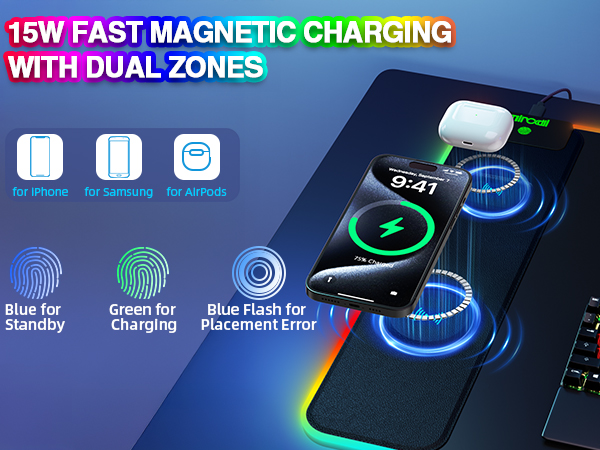 mouse pad with wireless charging