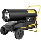 DAHTEC 125,000 BTU Kerosene Diesel Forced Air Torpedo Heater for Garage | CSA Certified, Thermost...