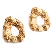 Jemjosh 14K gold plated chunky alloy stud earrings for women trendy statement earring for jewelry...