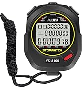 PULIVIA Stopwatch Timer Lap Split Digital Stopwatch with Clock Calendar Alarm, Large Display Stop...