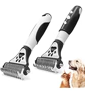 Histotree Double Sided Pet Dematting Comb 2-in-1 Fine&Wide Tooth Deshedding Dog Brush with Pengui...