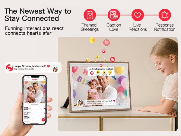 frameo digital frame wifi picture photo video share moment from phone
