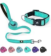 NESTROAD Reflective Dog Collar and Leash Set,Soft Neoprene Pet Collar with Quick Release Buckle,A...