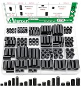 Aienxn 270PCS Black Nylon Spacers Kit, 18 Sizes- 3mm, 5mm, 6mm, 8mm, 10mm, 18mm, 20mm, 25mm Lengt...