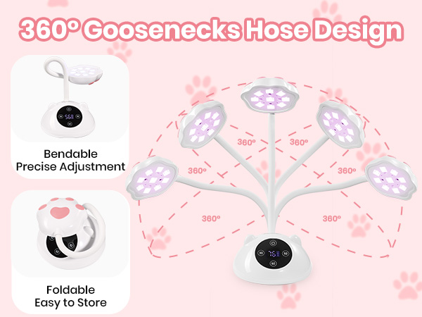 Beetles Gooseneck UV Nail Lamp - Meowgic MilkKitty Mini LED Nail Light