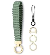 WEESMILE Keychain Wristlet, Stretchy Key Chain for Car Keys with 2 Keyrings and D ring, Cute Wris...