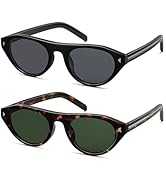 Colrea Retro Oval Sunglasses for Women Men Trendy Small Cat Eye Sun Glasses with UV400 Protection...