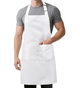 Cardkiss Chef Apron for Men and Women, Water & Oil Resistant Cooking Kitchen Aprons for Women wit...