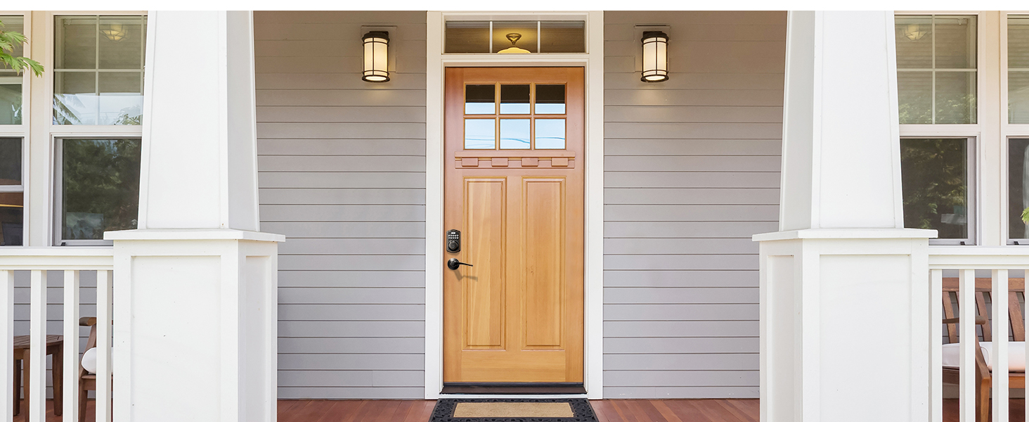 keyless entry door lock deadbolt with handle set for side door