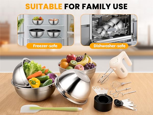 Hand Mixer Electric Heldhand With Bowls Set