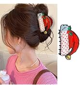 Christmas Hair Claw Clips - 1 Pack Red Christmas Hat Shape Hair Clips Funny Strong Hold Xmas Hair...