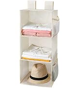 MAX Houser 3-Shelf Hanging Closet Organizer, Hanging Sweater Organizer, Foldable Hanging Shelves ...
