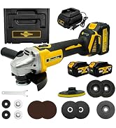 RhovixStar Angle Grinder Cordless Brushless - 3/8 Inch Battery Grinder Power Tools for Cutting, G...