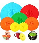 Daxiongmao 7 Pack Silicone Lids, Microwave Cover for Food, Silicone Stretch Lids and Food Covers,...