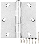 TDCHINGES 18 Pack Square Brushed Nickel Door Hinges Satin Nickel 3.5" Interior 3 1/2 Inch Door Hi...