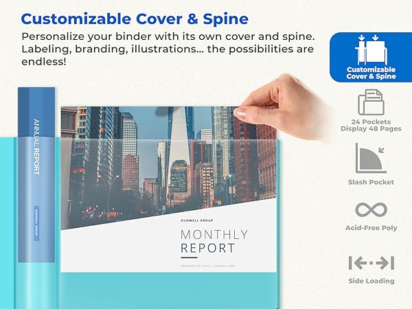 Dunwell Presentation Book 8.5x11 H - Customizable Cover & Spine
