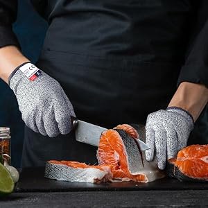 2PCS Cut Resistant Gloves, Cutting Gloves Level 5 Protection for Kitchen, Cut Gloves