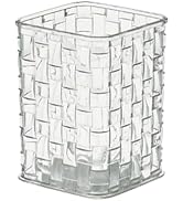 Qomamount Acrylic Pen Holder,Clear Makeup Brush Holder with Woven Texture,Transparent Stylish Pen...
