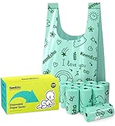 KeenEcho Disposable Diaper Bags with Handles 120 Count (8 Rolls), Leak-Proof Diaper Trash Bags & ...