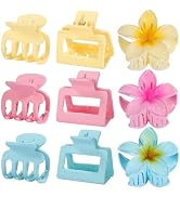 3 Styles Medium Hair Clips for Women 9 Pcs Small Claw Clips for Thin Hair Flower Hair Clips for T...