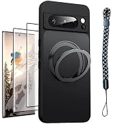 TANOVCEP Magnetic Case for Google Pixel 8 pro with Tempered Glass Screen Protector, Compatible wi...