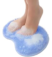Shower Foot and Back Scrubber Mat,Wall Mounted Shower Foot Scrubber with Suction Cups,Exfoliating...
