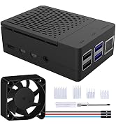 GeeekPi Raspberry Pi 4 Case, Raspberry Pi 4 Fan ABS Case with PWM Cooling Fan 40X40X10mm and 4pcs...