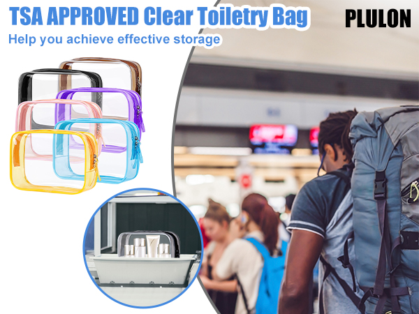PLULON Clear TSA Approved Toiletry Bag for Travel